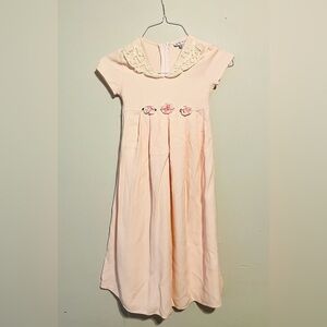 Vtg My Michelle Pink Formal Easter Church Wedding Dress Girls Size 8 Lace